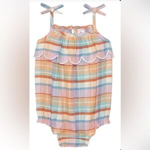 Nordstrom | 6 months baby girl romper, plaid good preowned condition